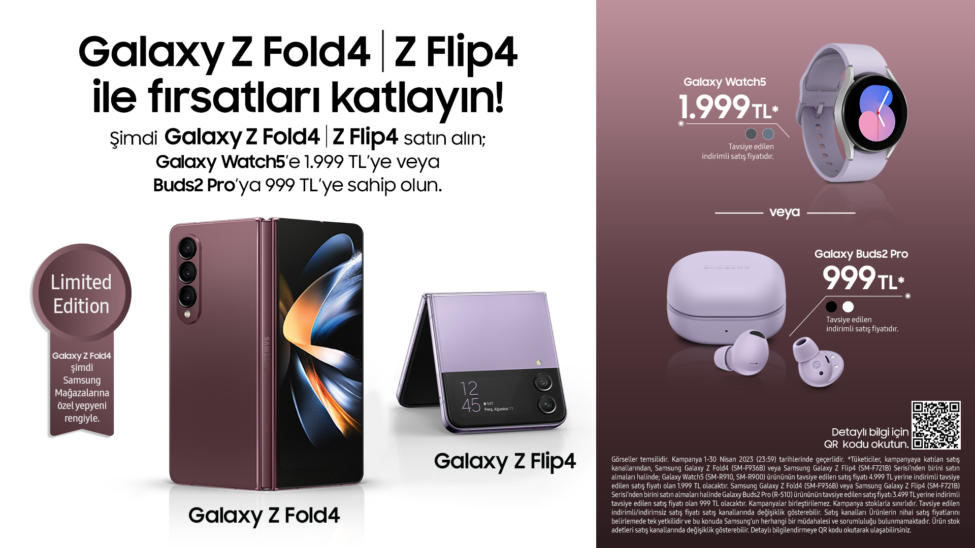 Üretkenlik ve yaratıcılığın zirvesi Galaxy Z Fold4, şimdi yeni ‘Burgundy’ renk seçeneğiyle satışta